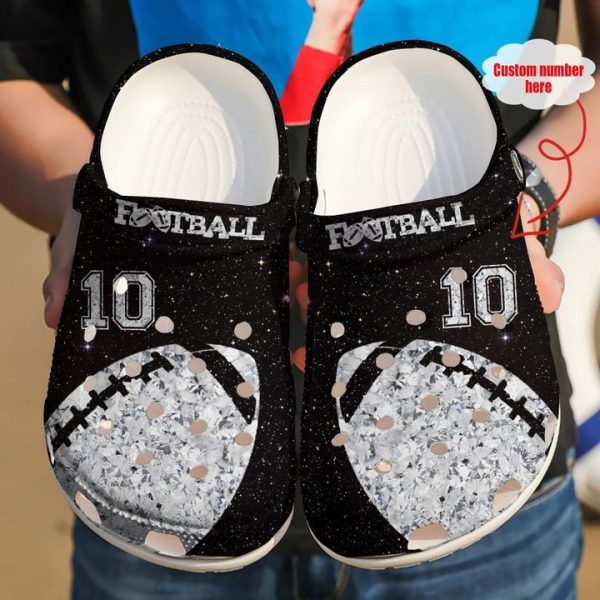 Football Personalized Ball Diamond Sku 1076 Crocs Clog Shoes