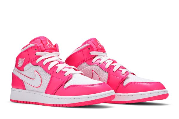 Air Jordan 1 Mid Hyper Pink White 555112-611