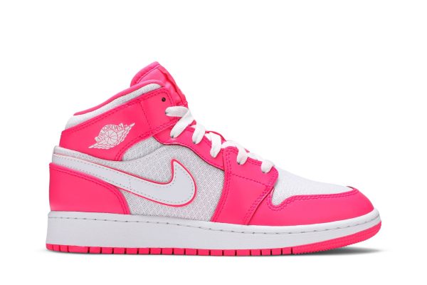 Air Jordan 1 Mid Hyper Pink White 555112-611