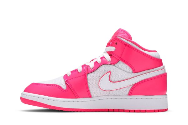 Air Jordan 1 Mid Hyper Pink White 555112-611